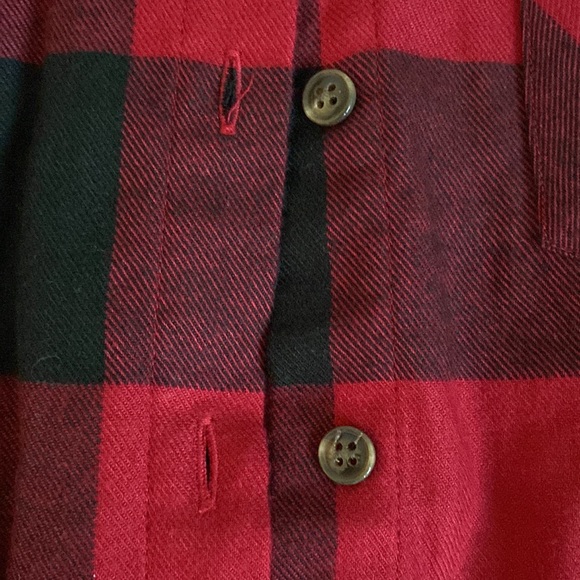 Black and red button up flannel - Picture 3 of 10